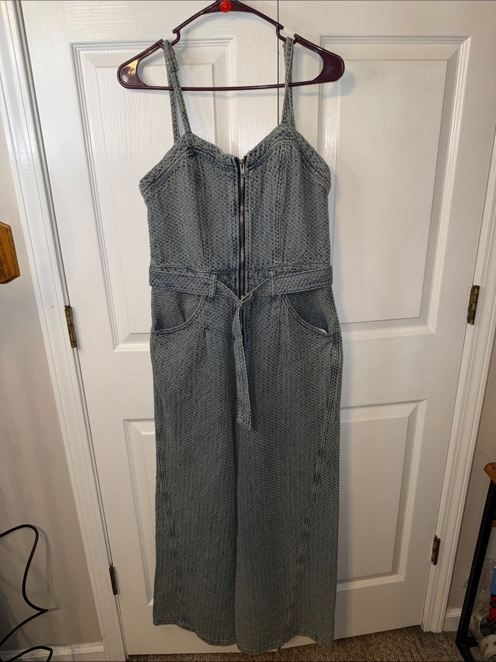 Molly Green Grey Wide-Leg Jumpsuit with Belt